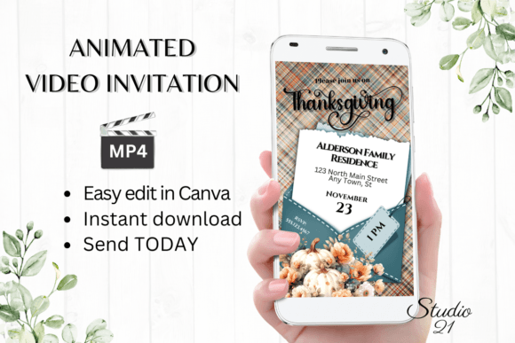 Animated Thanksgiving Invitation: Effortless Digital Invites