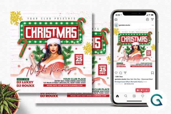 Design a Festive Holiday Bash with This Christmas Flyer
