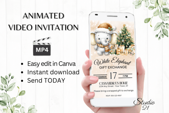 Effortless Holiday Fun: Your Digital White Elephant Invitation