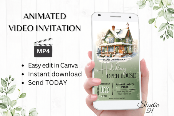 Host Effortlessly: Your Digital Holiday Open House Invitation