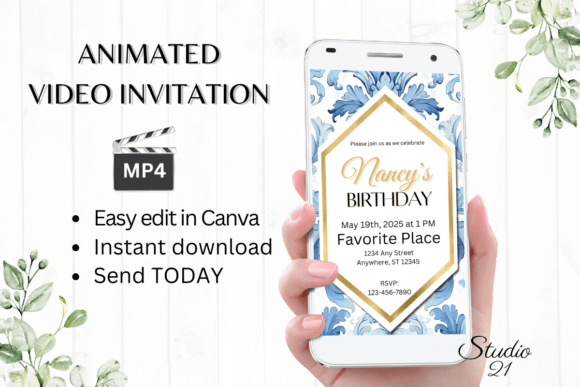 Modern Elegance: The Classic Digital Birthday Party Invite