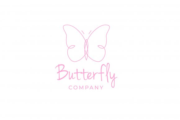 Simple Monoline Butterfly Logo Design: A Vector-Based Design Asset