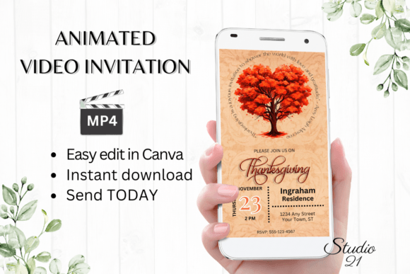 Smartphone Animated Thanksgiving Invite: A Modern Digital Solution